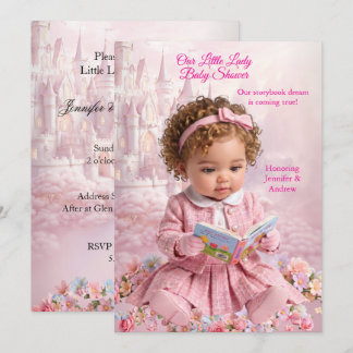 Schattig Klein Meisje Roze Meisje Baby Shower Boek Kaart