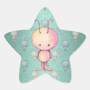 Schattig Klein Monster Ster Sticker