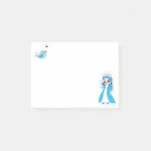Schattig klein prinsesje & vogeltje post-it® notes