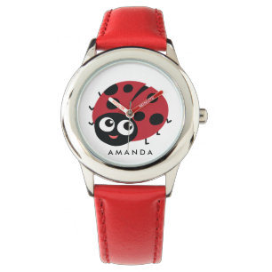 Schattig klein rood lieveheersbeestje gepersonalis horloge