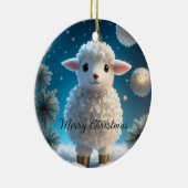 Schattig klein schapenlam religieuze kerst keramisch ornament (Rechts)