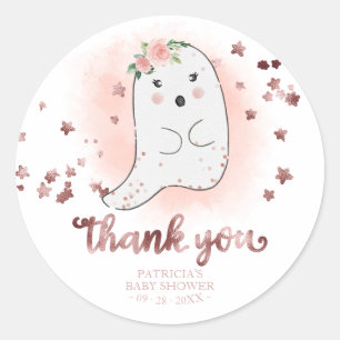 Schattig Klein Spookje Halloween Baby Shower Bedan Ronde Sticker