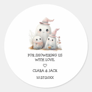 schattig klein spookmeisje Eerste Halloween Baby s Ronde Sticker