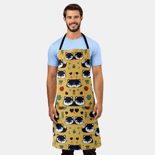 Schattig klein stinkdier Pattern Schort (Gedragen)