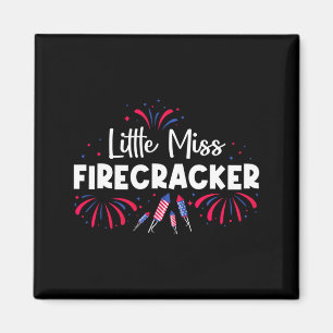 Schattig klein vuurwerk meisje grappige 4 juli magneet