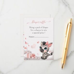 Schattig klein zebra babymeisje informatiekaartje