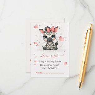 Schattig klein zebra babymeisje informatiekaartje