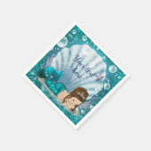 Schattig klein zeemeerminnend papier servetten (Hoek)