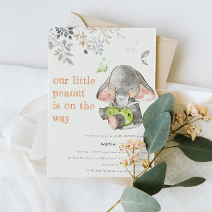 Schattig kleine pinda olifant bladeren Baby shower Kaart