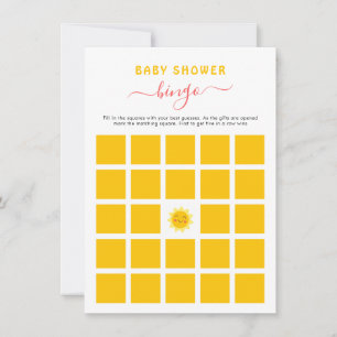 Schattig Kleine Zonneschijn Baby Shower Bingo Spel Kaart