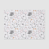 Schattig kleurloos kattenpatroon tissuepapier (Voorkant)