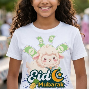 Schattig Kleurrijk Eid Mubarak Schaap Kids T-Shirt