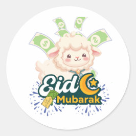 Schattig Kleurrijk Eid Mubarak Schaap Kids T-Shirt Ronde Sticker