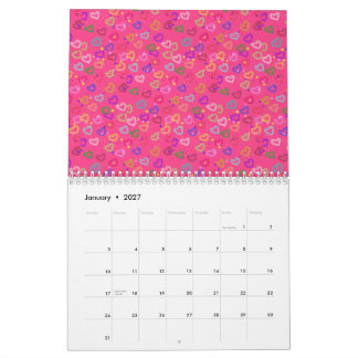Schattig Kleurrijk Hart Kalender