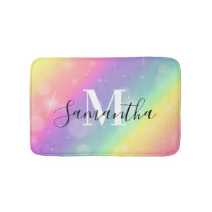 Schattig kleurrijk monogram badmat