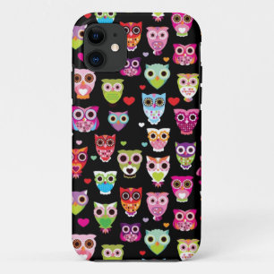 schattig kleurrijk uil kinderen patroon iPhone 11 hoesje
