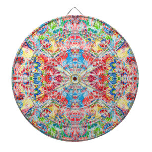 Schattig kleurrijk vintage bloemmotief dartbord