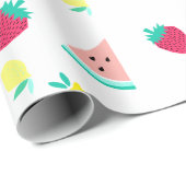schattig kleurrijk zomerfruit cadeaupapier (Rol Hoek)