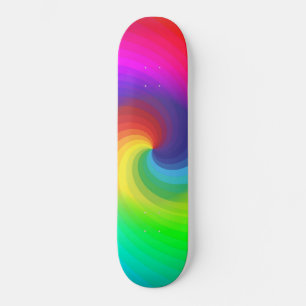 Schattig Kleurrijke Tie Dye Regenboog Draai Kunstp Skateboard