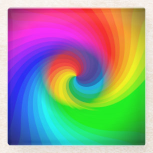 Schattig Kleurrijke Tie Dye Regenboog Draaikolk Ku Glazen Onderzetter