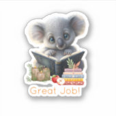 Schattig Koala Beer Geweldig Job Teacher Custom-Cu Sticker (Voorkant)
