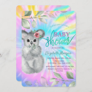 Schattig Koala Tie Dye Baby shower Kaart