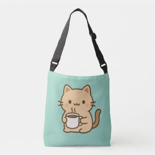 Schattig Koffiekat Kawaii Gezellige Aesthetic Ontw Crossbody Tas