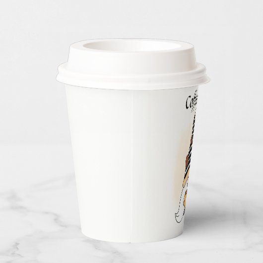 schattig koffietijdstip om tekst toe te voegen Pap Papieren Bekers (Rechts)