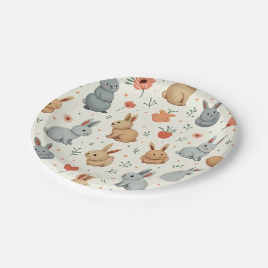 schattig konijn bord (Gekanteld)