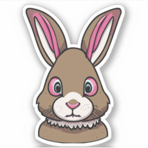 Schattig Konijn Cartoon Karakter Sticker