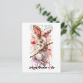 Schattig Konijn Cupido Valentijn Briefkaart (Staand voorkant)