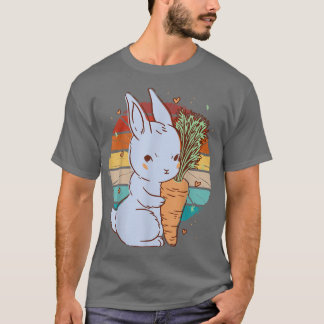  schattig konijn dat een wortel omhelst, konijnenw t-shirt