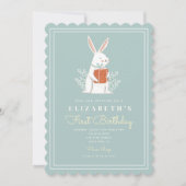 Schattig Konijn Eerste Verjaardag 1e Verjaardag Eé Kaart (Voorkant)