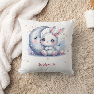 schattig konijn en de wassende maan kinderen kussen