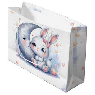 schattig konijn en halve maan groot cadeauzakje