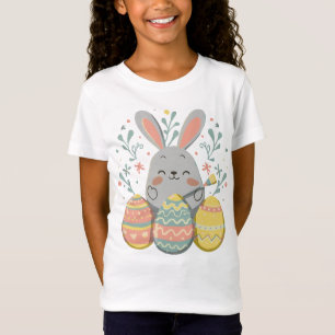 Schattig Konijn Gelukkig Pasen Konijn Meisjes Kind T-shirt