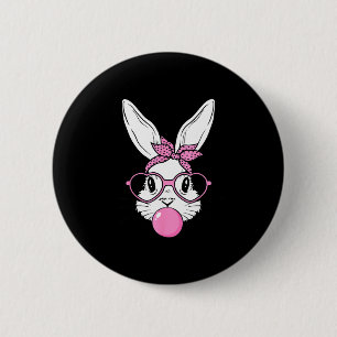 Schattig konijn gezicht met bandana hart brilC Ronde Button 5,7 Cm