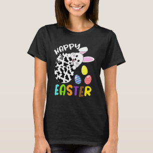 Schattig Konijn Gezicht Paasei Koeienprint Gelukki T-shirt