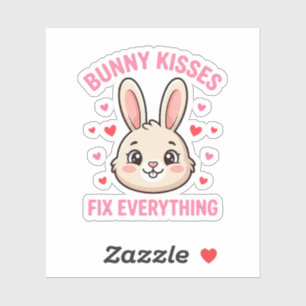 Schattig Konijn Kusjes Oplossen Alles Konijn Liefh Sticker