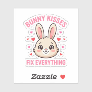 Schattig Konijn Kusjes Oplossen Alles Konijn Liefh Sticker