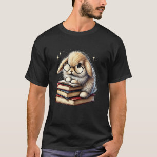 Schattig Konijn Leest Boeken Boekenwurm Konijn Lie T-shirt