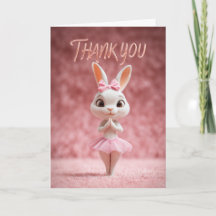 Schattig konijn meisje in roze tutu dank je wel