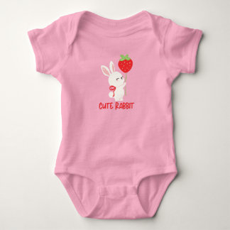 Schattig konijn met aardbei Kawaii-ontwerp Romper