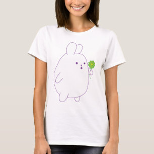 schattig konijn met bloem t-shirt