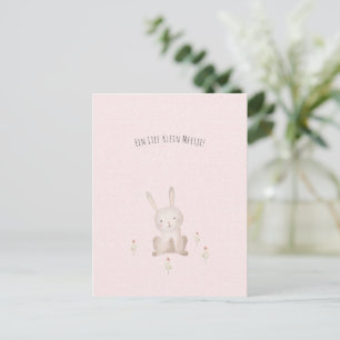 Schattig Konijn Met Bloemen Baby Meisje Dochter Briefkaart