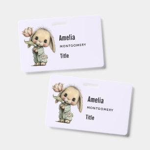 Schattig Konijn met een Tulp Badge