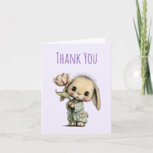 Schattig Konijn met een Tulp Bedankkaart