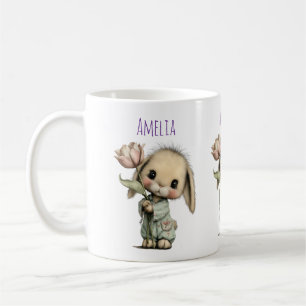 Schattig Konijn met een Tulp Koffiemok
