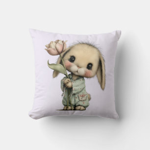Schattig Konijn met een Tulp Kussen