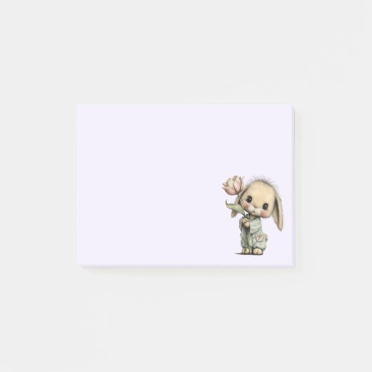 Schattig Konijn met een Tulp Post-it® Notes (Voorkant)